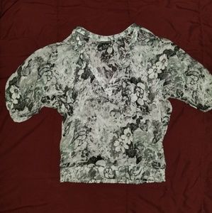Black & white floral blouse